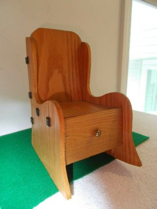 Vintage Wooden Sewing/doll Rocking Chair With Drawer
