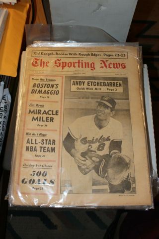 Tsn The Sporting News March 25 1967 Andy Etchebarren Newspaper Baltimore Orioles