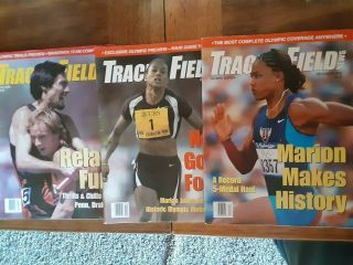 (3) 2000 Track & Field Magazines Olympic Issue W/marion Jones On Cover