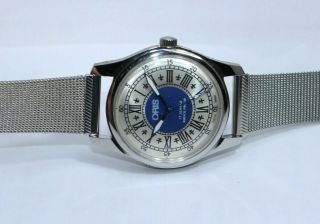 ready to wear orIs aviator 17j men ' s vintage blue dial wrist watch hand winding 3