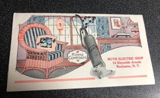Vtg Fold Out Ad Booklet - Eureka Vacuums,  Ruth Electric Shop,  Rochester Ny