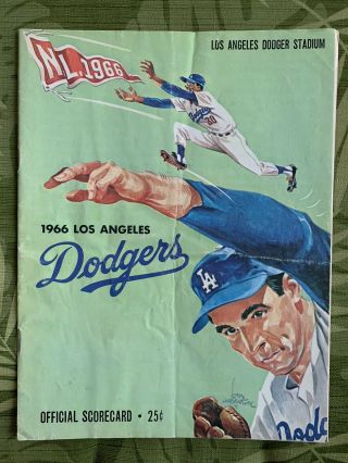 1966 Chicago Cubs Vs Los Angeles Dodgers Program Sandy Koufax Cover
