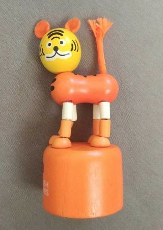 Turkish Airlines Wooden Kids Toy Push Button Puppet Cat