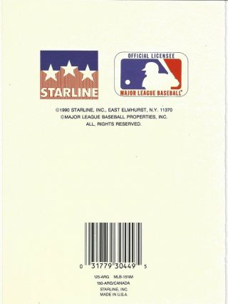 Nolan Ryan Starline Greeting Card 1990 3