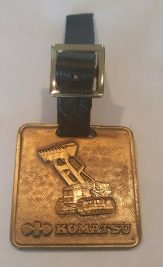 Vintage Large Komatsu Trck Loader Brass Or Bronze Watch Fob