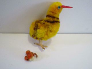 2 Vintage Chenille And Pipe Cleaner Easter Chicks
