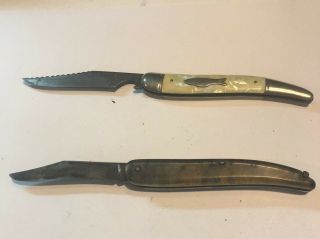 2 Vintage Knives 1 Imperial 2 - Blade Fish Pocket Knife W/ Scaler & 1 Other Knife