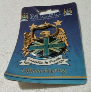 Manchester City Fc Union Jack Vintage Keyring