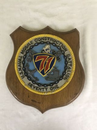Rare: Vintage Us Navy Seabees Wall Plaques