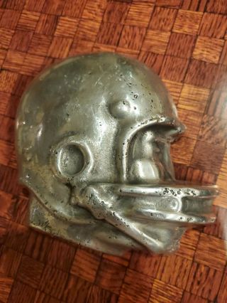 Vintage Aluminum Football Player/helmet Ingot Statue Paperweight