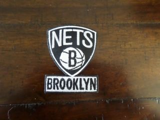 Brooklyn Nets " White & Black Embroidered Iron On Patches 2 - 3/8 X 3