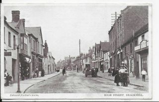Rare Vintage Postcard,  High Street,  Bracknell,  Berkshire,  1906