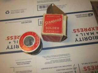 Vintage Nos Standard Rosin Core Solder Roll York Solder Co.  1 Lb.  Roll W/box