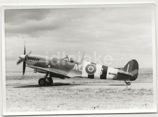 Raf Spitfire Aircraft Mh434 Vintage Photo