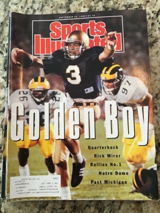 September 24 1990 Rick Mirer Notre Dame College Football Sports Illustrated Old