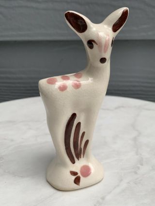 Vintage Rio Hondo Deer Planter/flower Vase Pink & Brown 5 "