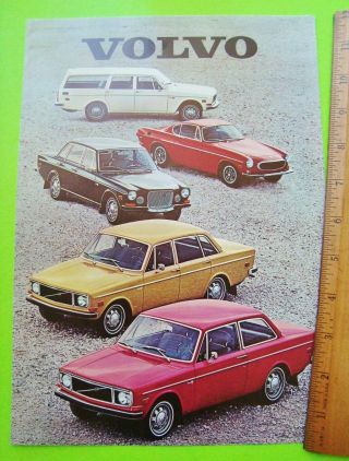 1971 Volvo Full Line Color Folder Brochure - Usa Edition W/ 1800e Sports Car