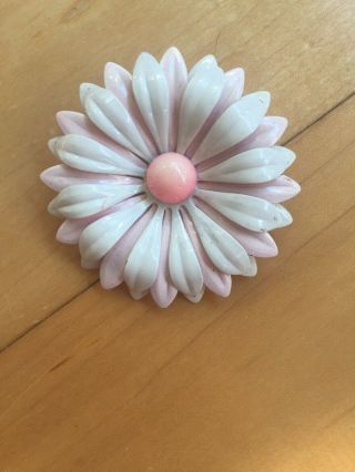 Vintage White And Pink Brooch