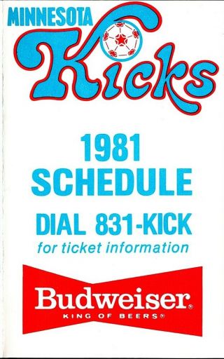 1981 Minnesota Kicks North American Soccer League Pocket Schedule