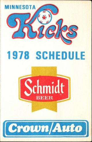 1978 Minnesota Kicks North American Soccer League Pocket Schedule