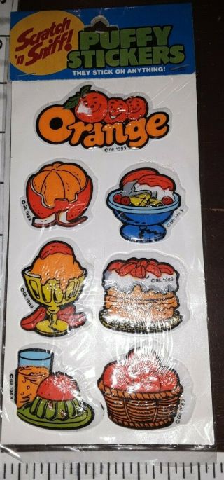 Vintage Stickers,  Puffy,  Scratch N Sniff,  Orange,  1pkg,  Gordy International