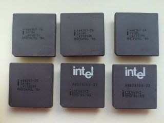 Intel A80387 - 16 Sx104 A80387 - 20 Sx105 A80387 - 25 Sx106 A80387dx - 33 Vintage Fpu