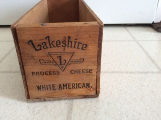 Vintage Borden Lakeshire Pasteurized Process Cheese Box 2