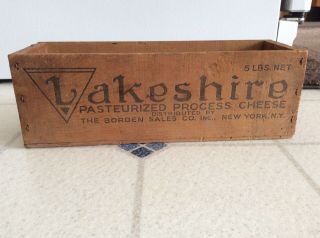 Vintage Borden Lakeshire Pasteurized Process Cheese Box 3