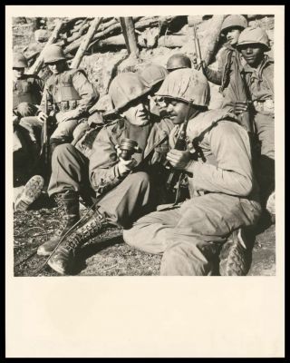 1950s Edward R.  Murrow & Marines In Korea In See It Now Vintage Photo