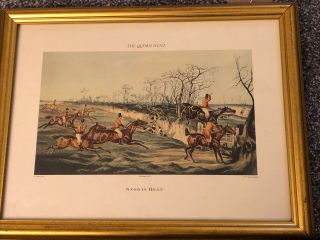 Antique Print In Vintage Frame “snob Is Beat.  The Quorn Hunt” 1835.  W18” X H14”