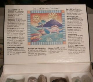 Vintage GeoCentral Collectors Box w/20 Samples & Native Rocks Set w/Display Case 3