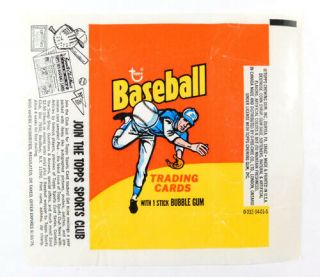 1975 Topps Baseball Empty Wax Wrapper Topps Sports Club Variation