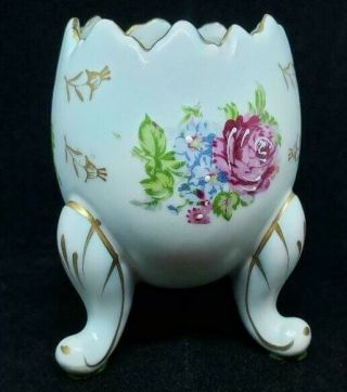 Vintage Inarco Parma Hand Painted In Japan Cracked Egg Footed Vase Numbered 3h31