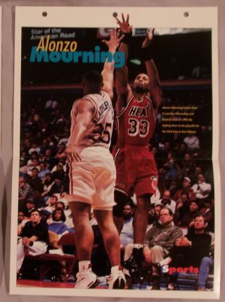Alonzo Mourning Heat Sports Heroes 14x10 Poster Page