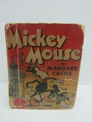Vintage Big Little Book Walt Disney Cartoon Mickey Mouse Blaggard Castle 1934