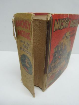 VINTAGE BIG LITTLE BOOK WALT DISNEY CARTOON MIKEY MOUSE BAT BANDIT 1935 2