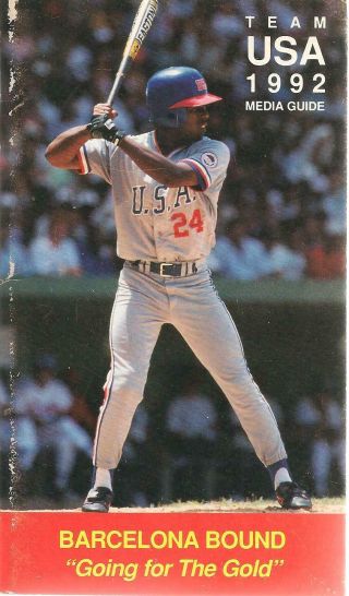 1992 Team Usa Olympic Baseball Media Guide Barcelona