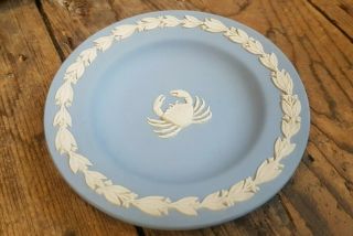 Wedgwood Jasperware Vintage Small Plate / Pin Dish.  Zodiac Sign Cancer.