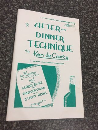 (x) Rare Vintage Magic Trick Book After Dinner Technique By Ken De Courcy