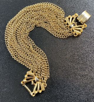 Star Signed Vintage Bracelet 7.  5” Gold Tone Chains Lot4