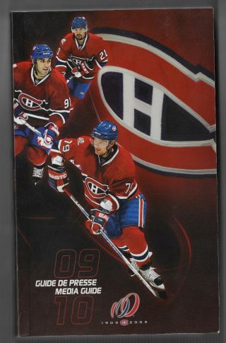 2009 - 10 Nhl Hockey Montreal Canadiens Media Guide With Schedule