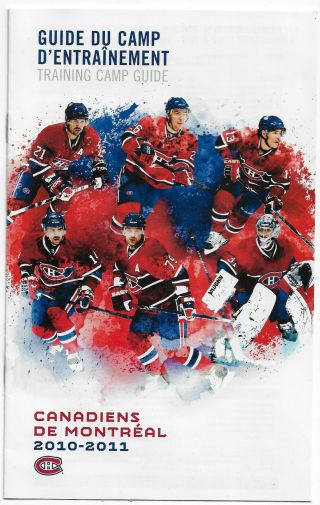 Rare 2010 - 11 Nhl Hockey Montreal Canadiens Training Camp Guide With Schedule