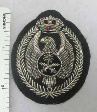 Saudi Arabia Air Force Cap Badge Bullion Hat Insignia Vintage