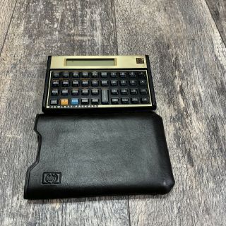 Vintage Hewlett Packard Hp 12c Financial Calculator With Soft Black Case Sleeve
