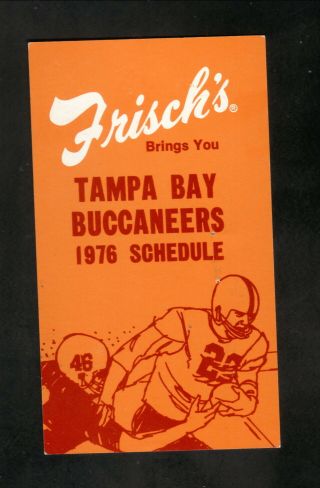 Tampa Bay Buccaneers - - 1st Nfl Season - - 1976 Pocket Schedule - - Frisch 