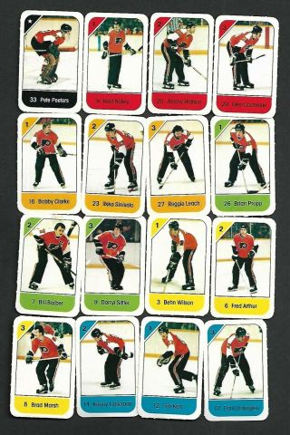 1982 - 83 Post Cereal Nhl Hockey Mini Complete Team Set Of 16 Philadelphia Flyers
