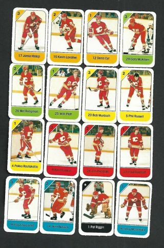 1982 - 83 Post Cereal Nhl Hockey Mini Complete Team Set Of 16 Calgary Flames