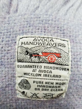 Vintage Avoca Handweavers Wool Blanket Fringe 46 