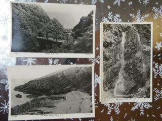 3 Vintage C1950s Iom Dhoon Glen Beach,  Falls Etc.  Real Photo Postcards