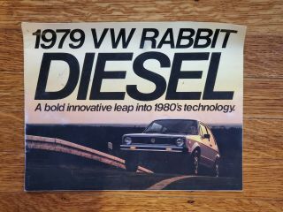 1979 Volkswagen Vw Rabbit Diesel Sales Brochure Gas Crunch 80s Vtg